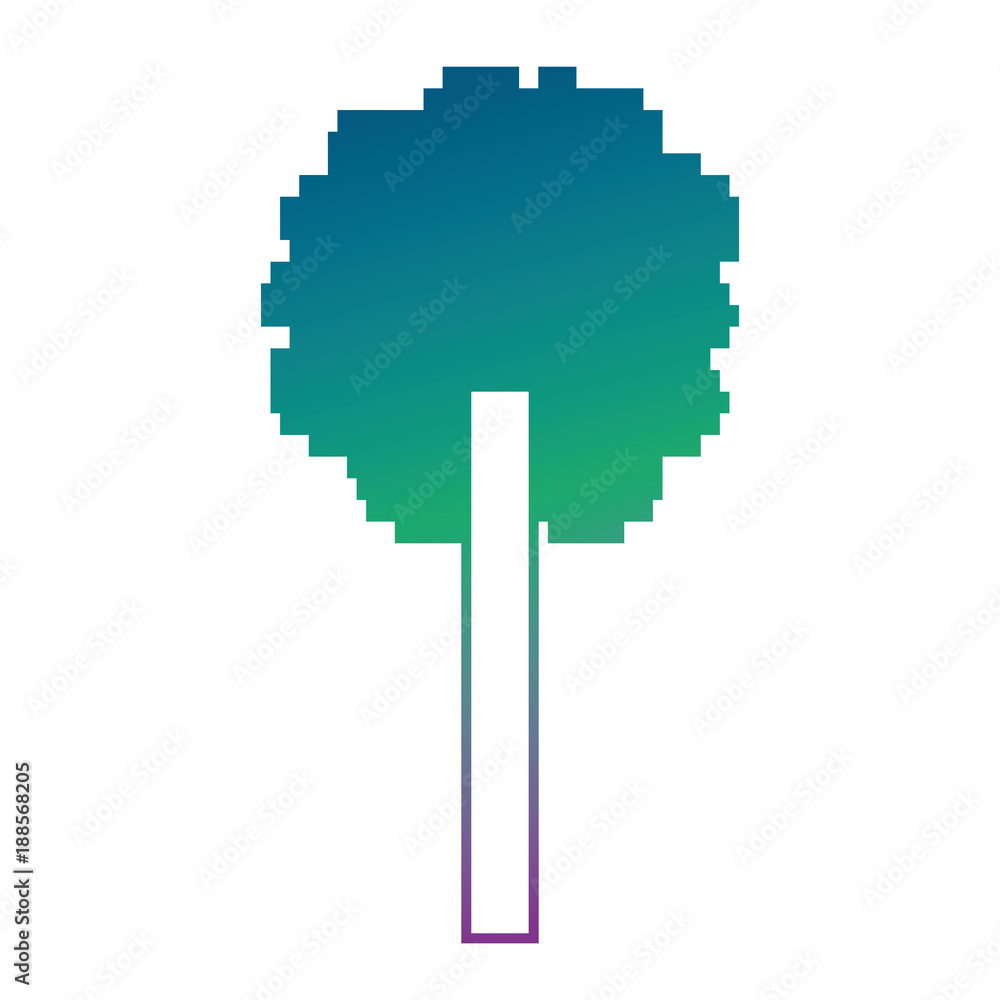 Fototapeta premium tree pixel foliage ecology design vector illustration blur background color gradient