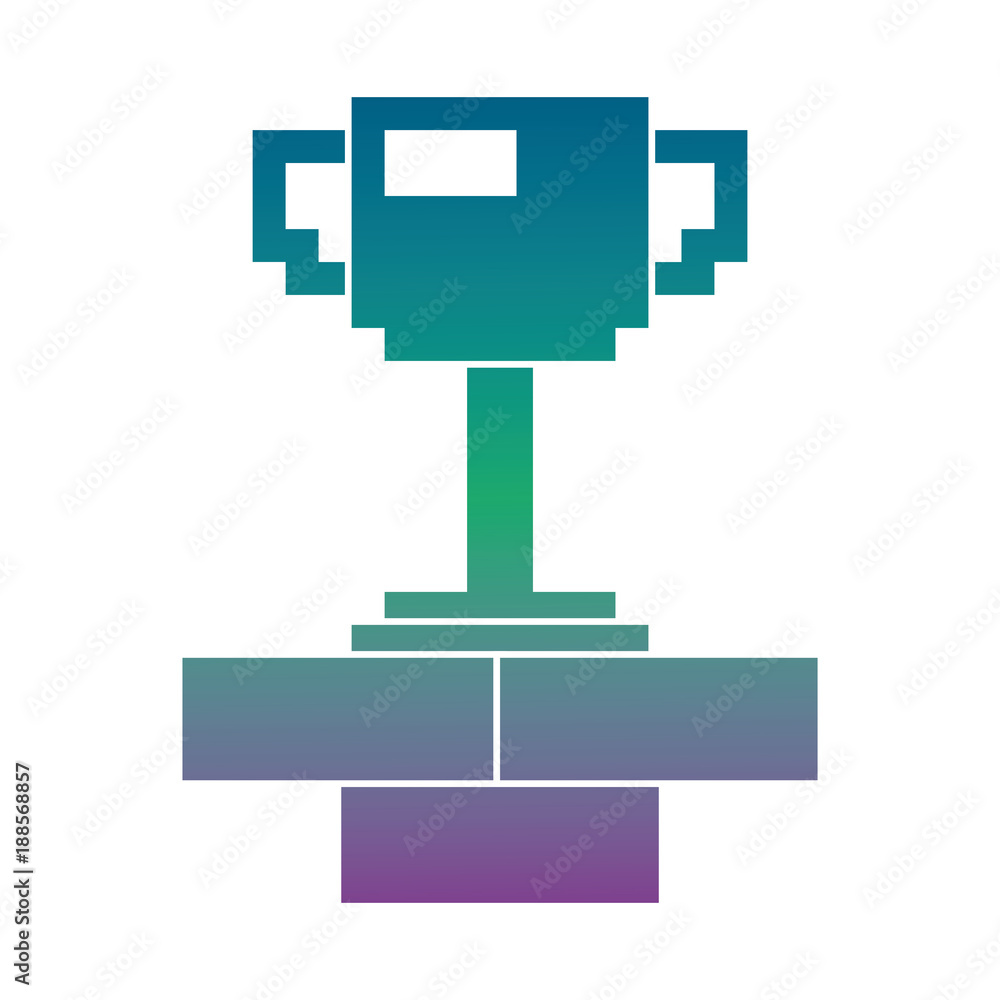 pixel trophy prize game brick wall vector illustration blur background color gradient pixel trophy prize game brick wall vector illustration blur background color gradient