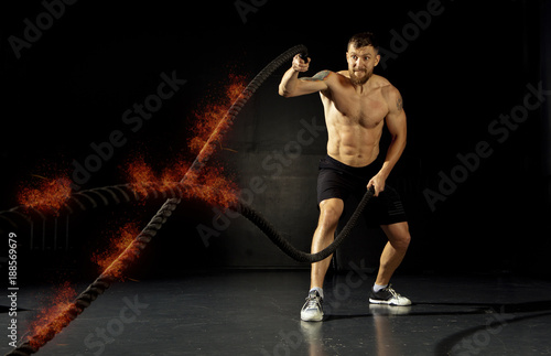 Crossfit training. Ropes © Andrey Burmakin