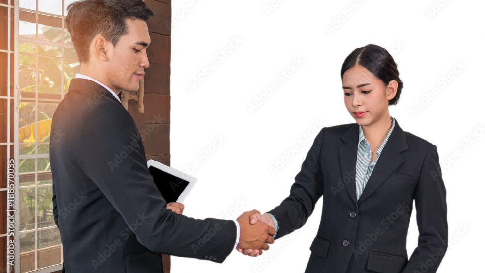 Businessman And Businesswoman Shaking Hand Businessman And Businesswoman Shaking Hand