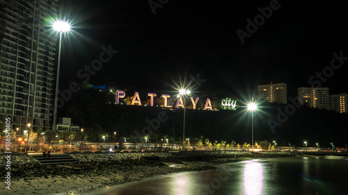 PATTAYA, THAILAND - January 14 - 2018: Billboard "PATTAYA CITY" in coast is landmark At the Bali Hai Pier Pattaya, illustrative-editorial