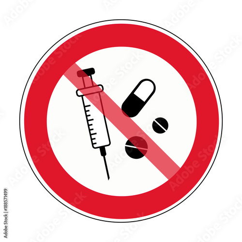 Drogen / Medikamente / Spritze / Verbot Schild