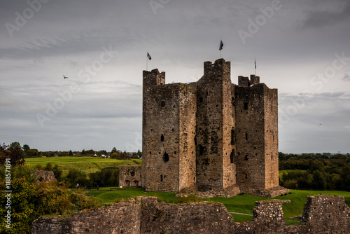 Trim Castle/ Ireland -  September 28, 2017. Trim Castle is a Norman castle on  the banks of River Boyne in Trim, County Meath, Ireland. This medieval Castle was filmed for movie Braveheart