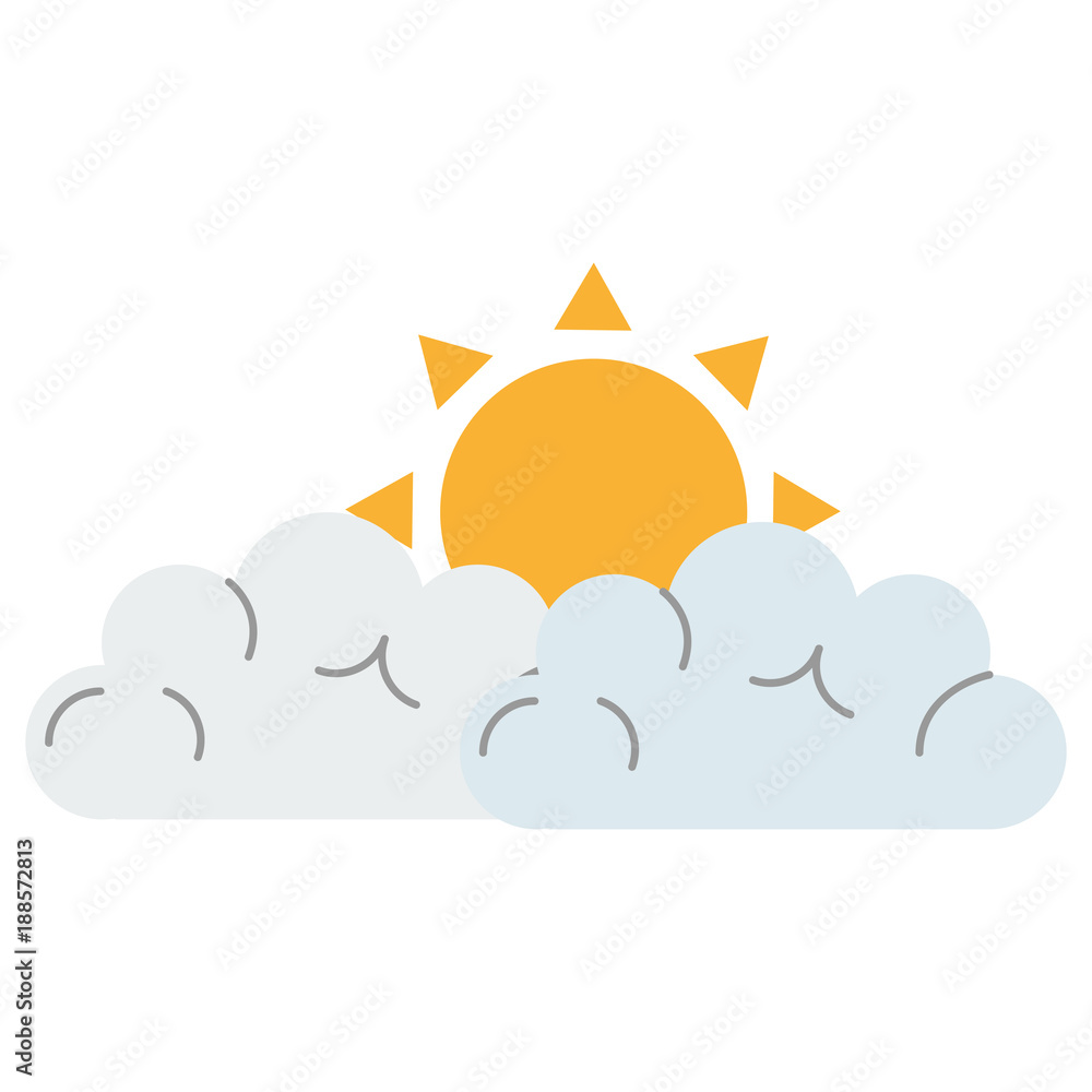 summer sun with clouds vector illustration design summer sun with clouds vector illustration design