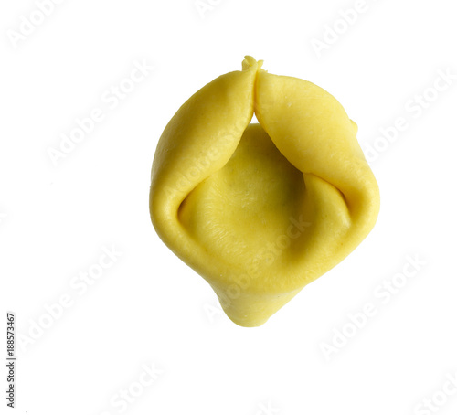 italian tortellino on white background photo