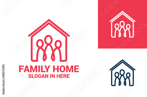 Family Home Logo Template Design Vector, Emblem, Design Concept, Creative Symbol, Icon