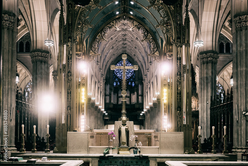 church interior in new york. photo