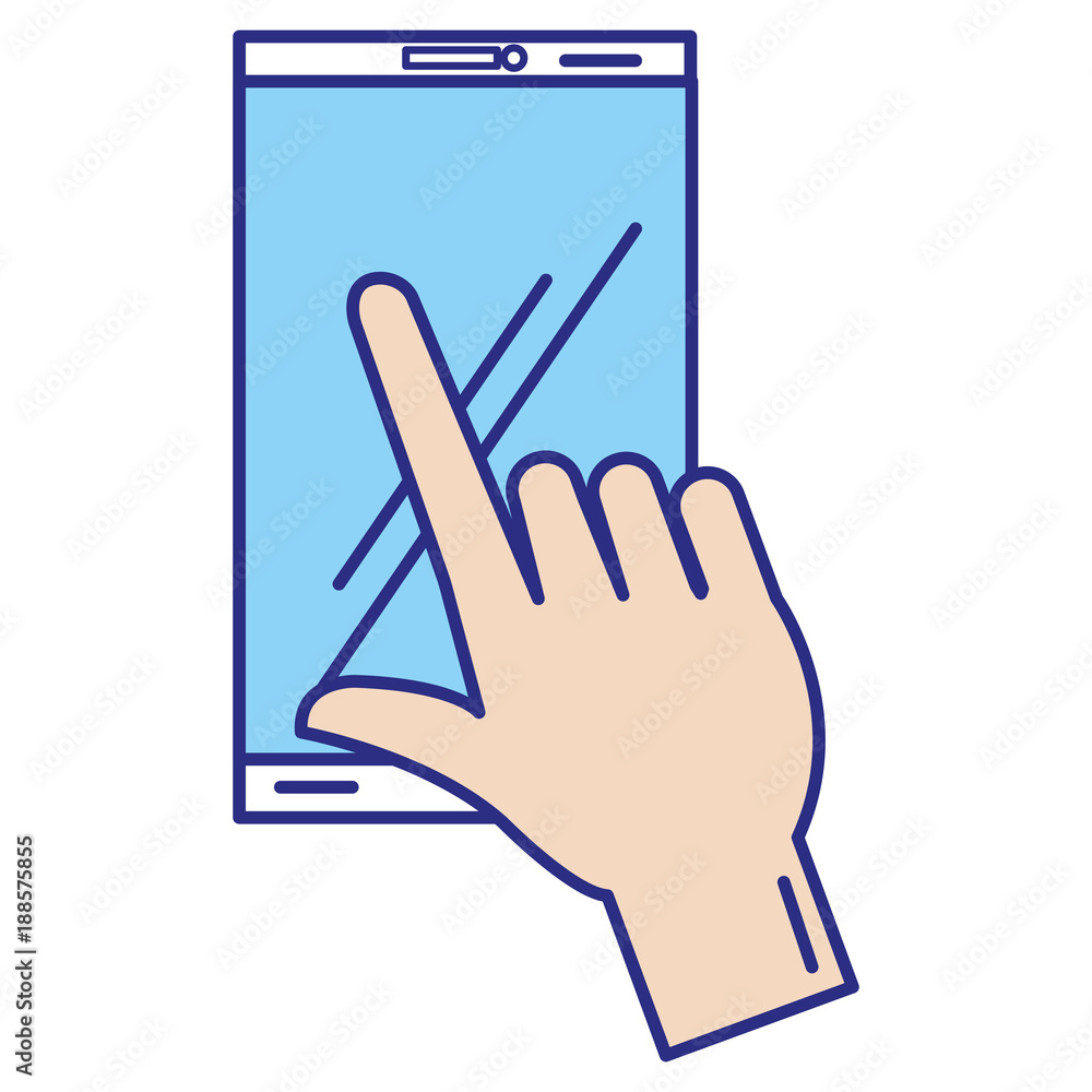hand with smartphone device vector illustration design hand with smartphone device vector illustration design