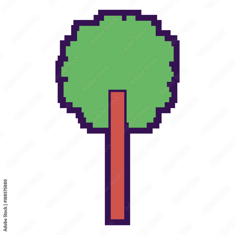 Obraz premium tree pixel foliage ecology design vector illustration