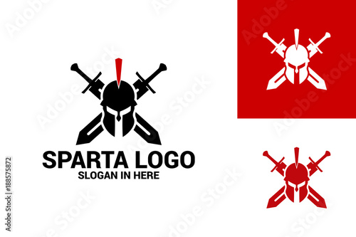 Spartan Warrior Logo Template Design Vector, Emblem, Design Concept, Creative Symbol, Icon