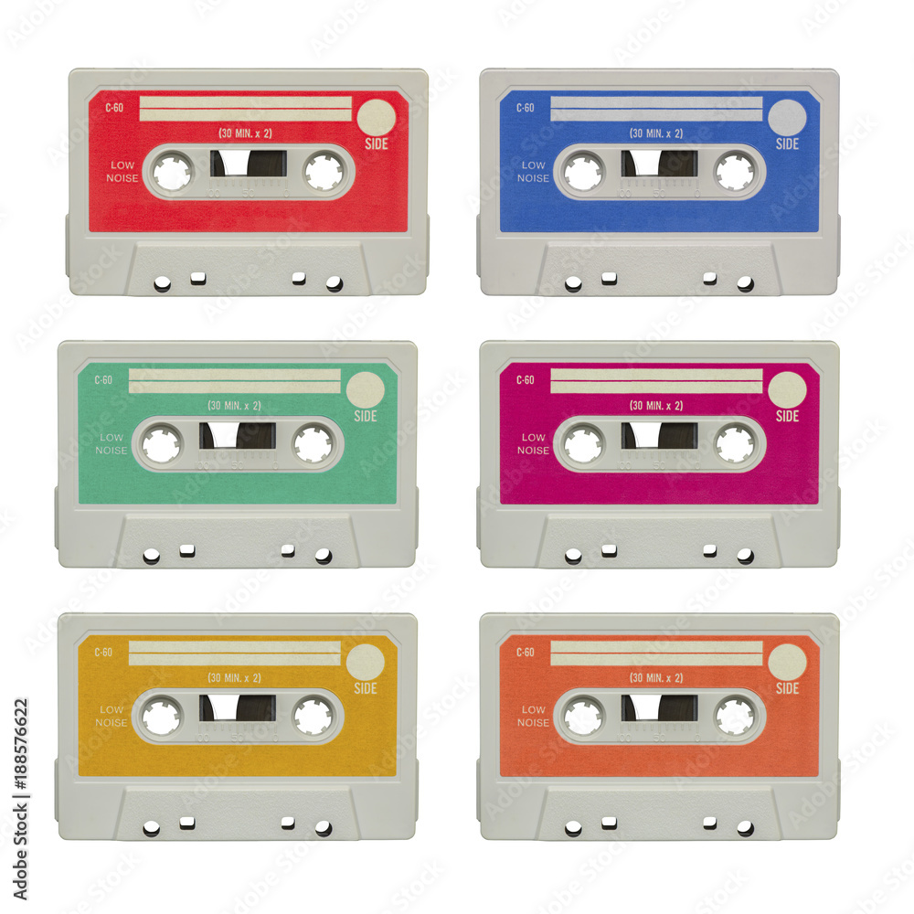 Fototapeta premium Cintas cassete de los años 1980