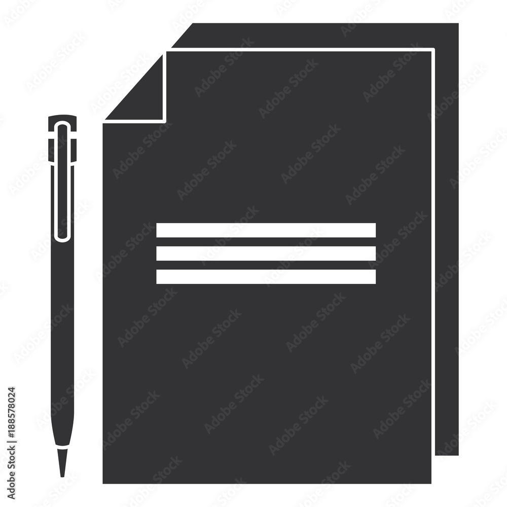 paper document with pen vector illustration design paper document with pen vector illustration design