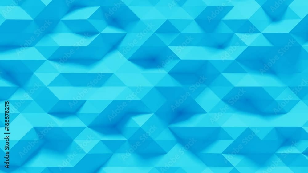 Abstract Polygonal Geometric Surface Loop 4C: blue clean soft low poly motion background of shifting small triangles in bright cool sky blue teal ultramarine turquoise. Seamless loop 4K UHD FullHD. Abstract Polygonal Geometric Surface Loop 4C: blue clean soft low poly motion background of shifting small triangles in bright cool sky blue teal ultramarine turquoise. Seamless loop 4K UHD FullHD.