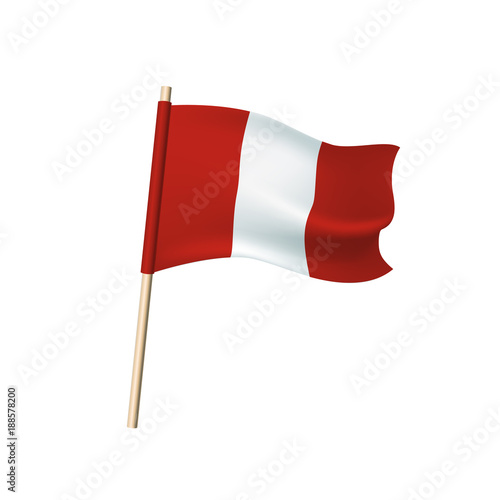 Peru flag. Red and white stripes.