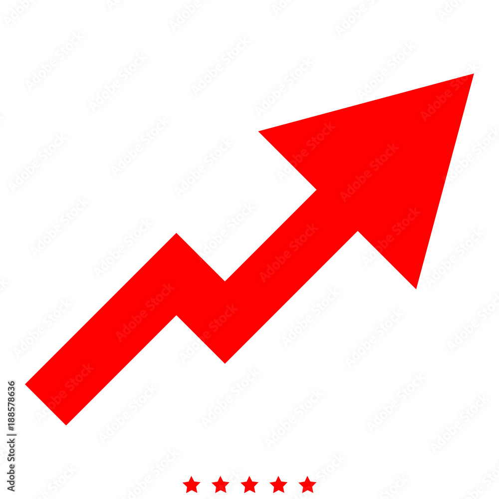 Chart of growth icon Illustration color fill style Chart of growth icon Illustration color fill style