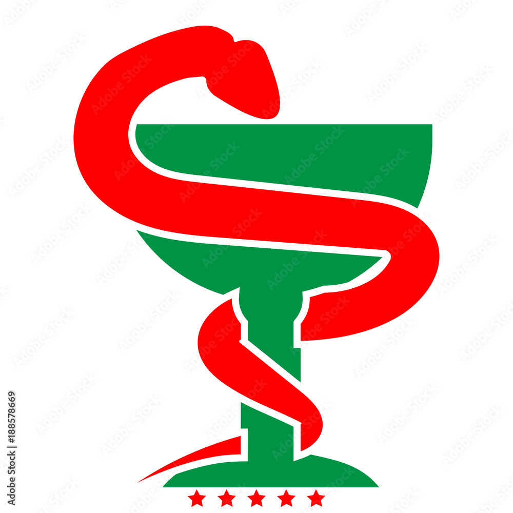 Snake and cup icon Illustration color fill style Snake and cup icon Illustration color fill style