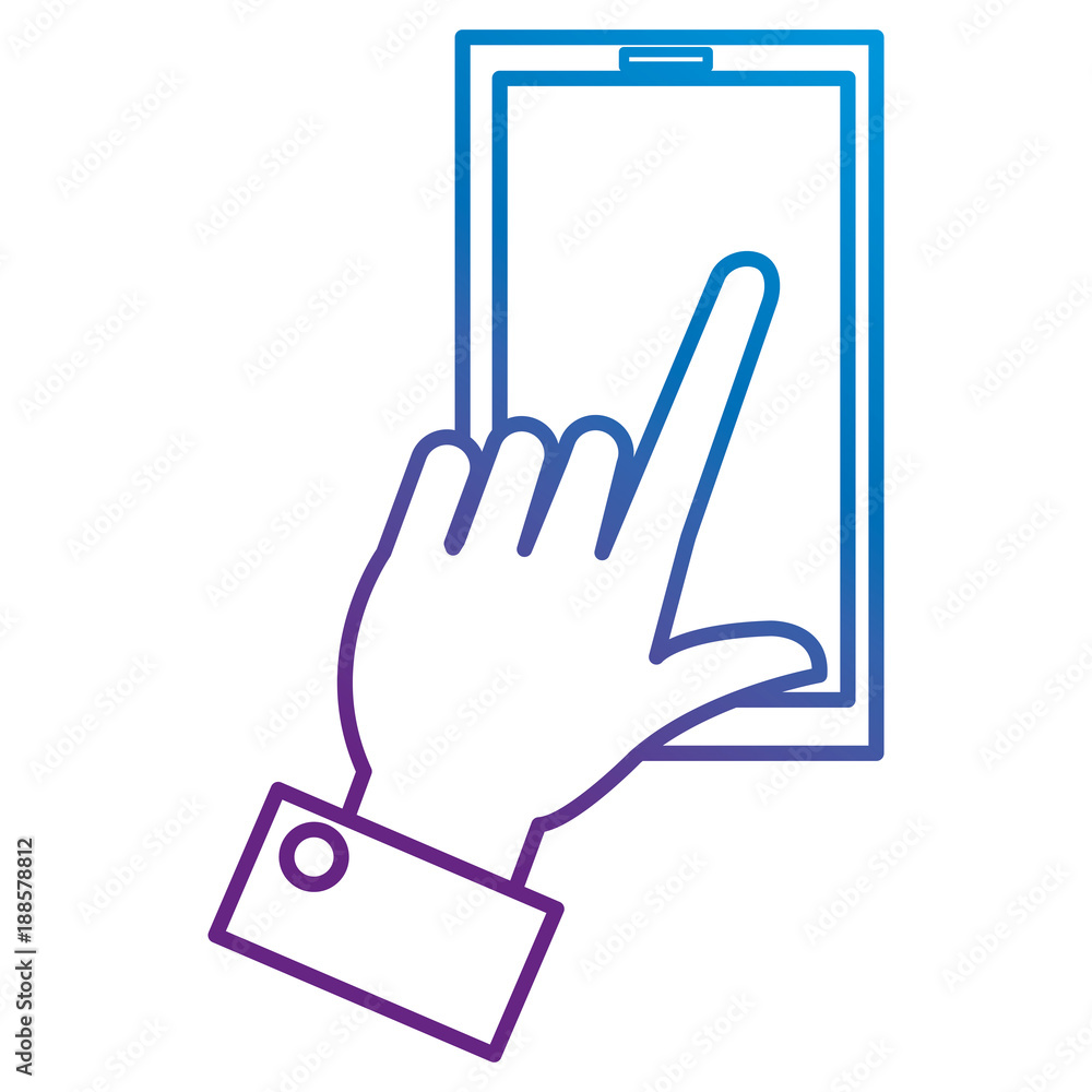 hand with smartphone device vector illustration design hand with smartphone device vector illustration design