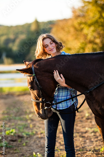 Beautiful girl with horse