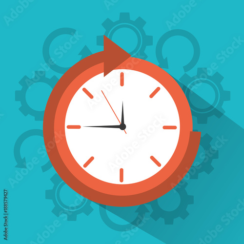 clock time around arrow concept vector illustration