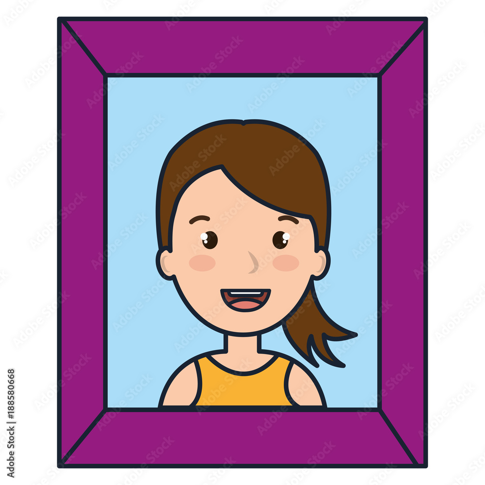 portrait with woman picture vector illustration design