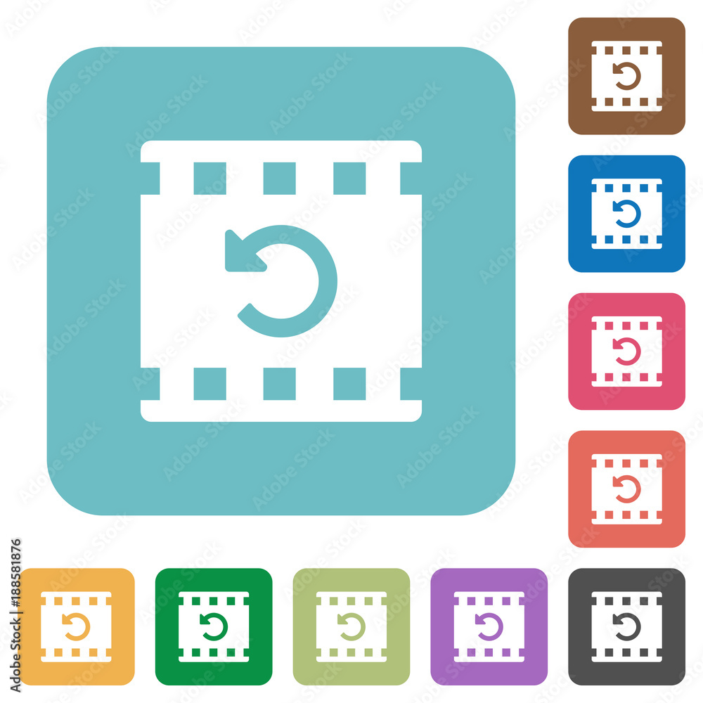 Undo movie changes rounded square flat icons Undo movie changes rounded square flat icons