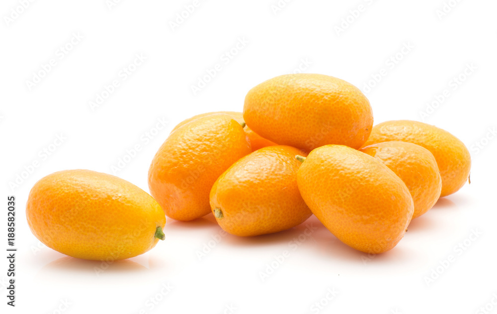 Kumquat ripe stack isolated on white background. Kumquat ripe stack isolated on white background.
