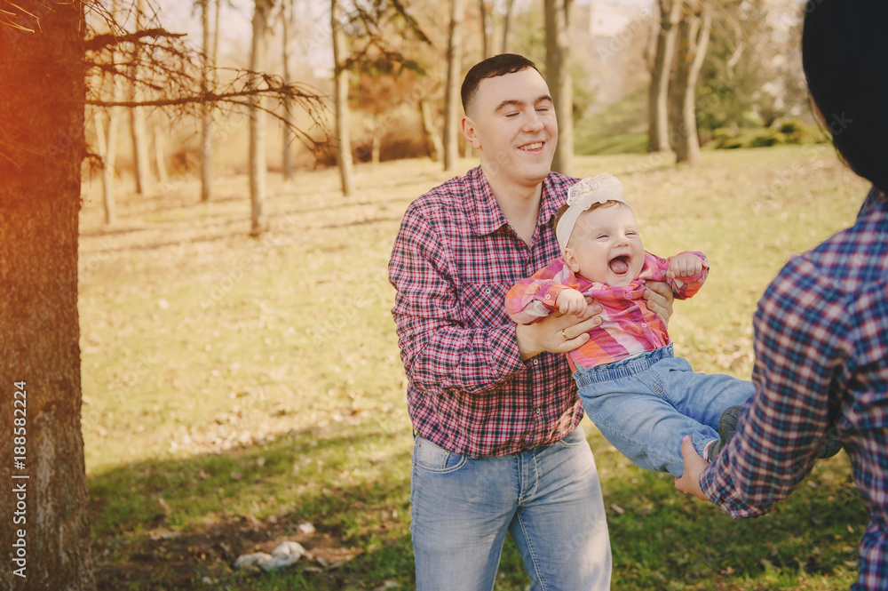 Fototapeta premium family in a wood
