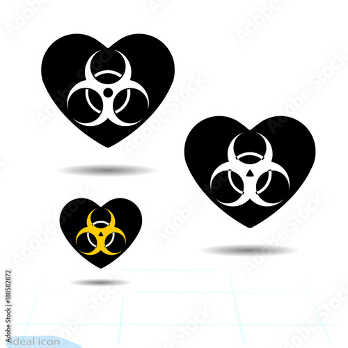 Heart Icon A Symbol Of Love Valentine S Day With The Sign Of The Warning Sign