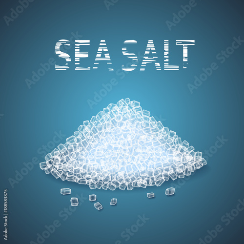 Vector heap of sea salt crystals