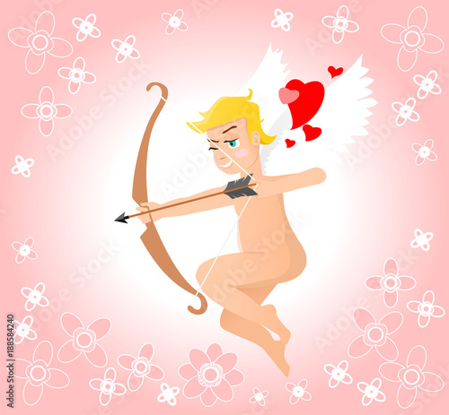 Valentine with Little cupid with bow