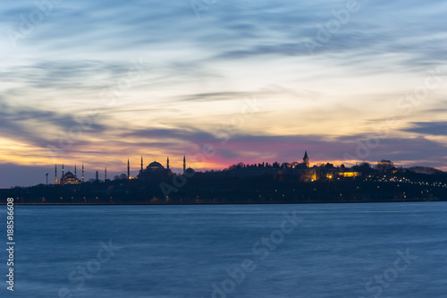 view of istanbul Turkey , sunset and spectacular istanbul colors,sky colors