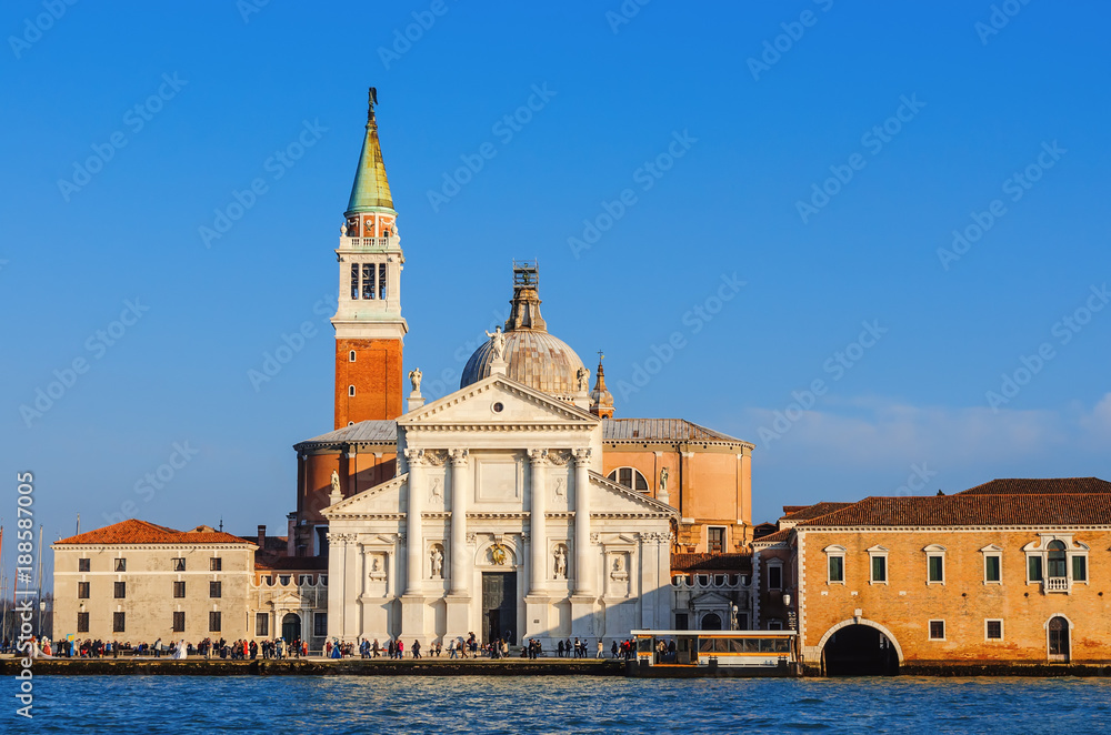 Venice, Italy. View of church San Giorgio Maggiore from Grand canal.