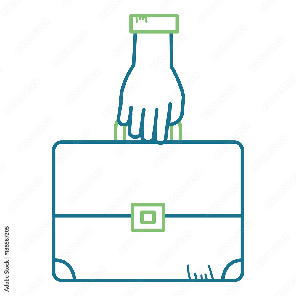 hand with portfolio briefcase vector illustration design hand with portfolio briefcase vector illustration design