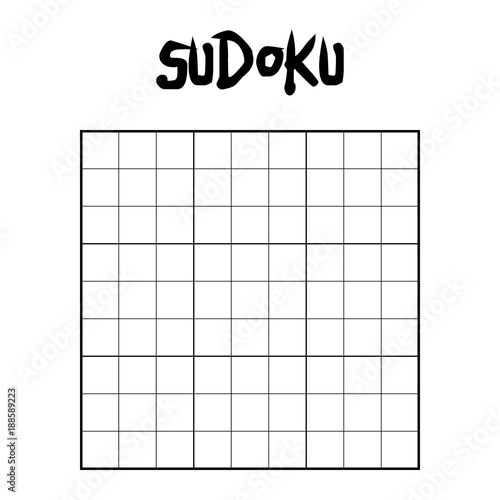 9 x 9 blank sudoku game grid template - Eps10 vector graphics and illustration