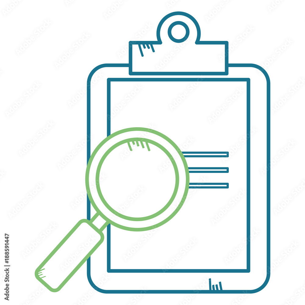 clipboard paper with magnifying glass vector illustration design clipboard paper with magnifying glass vector illustration design