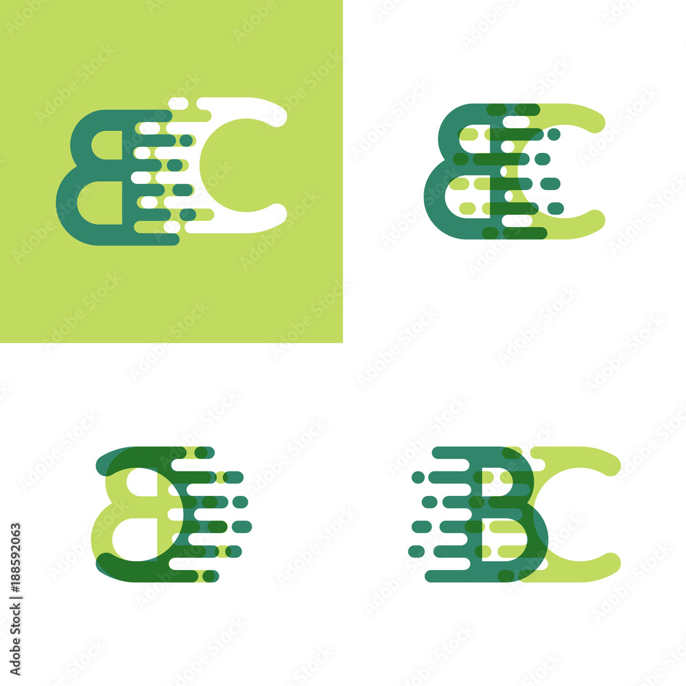 BC letters logo with accent speed in light green and dark green BC letters logo with accent speed in light green and dark green
