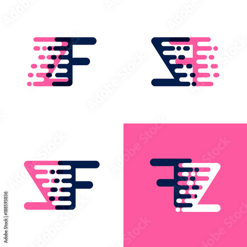 FZ letters logo with accent speed in pink and drak purple