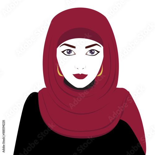 Beautiful muslim woman in hijab on her head. Asian muslim lady wearing traditional hijab
