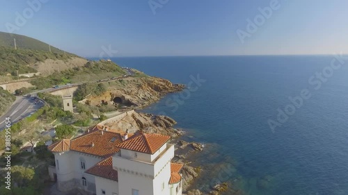 Calafuria coastline in Leghorn, Italy photo