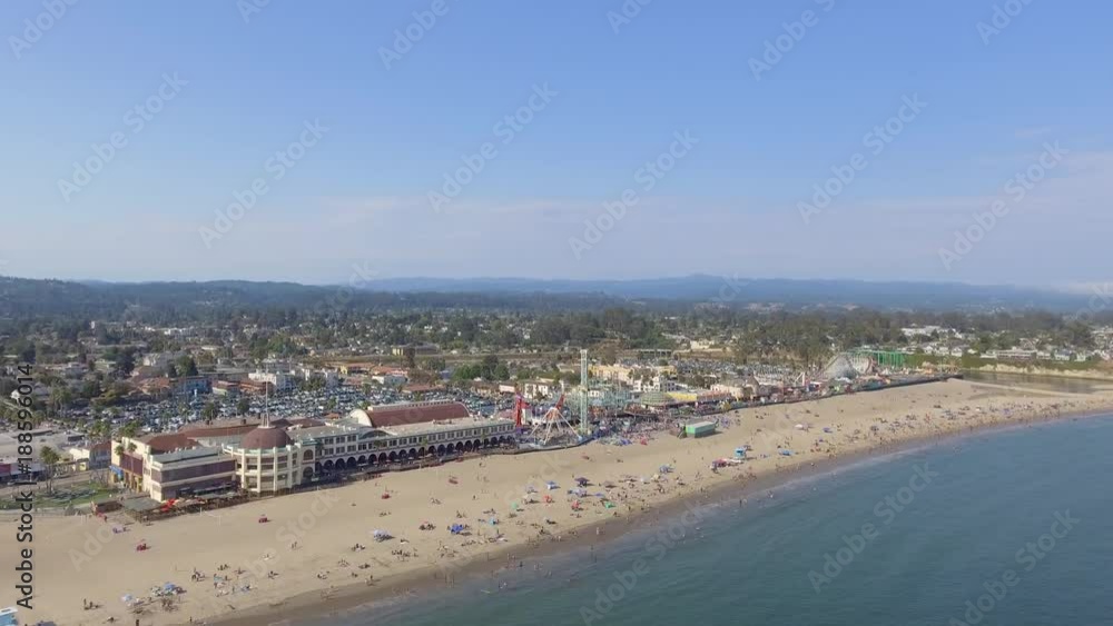 Aerial view of Santa Cruz Beach in California Aerial view of Santa Cruz Beach in California