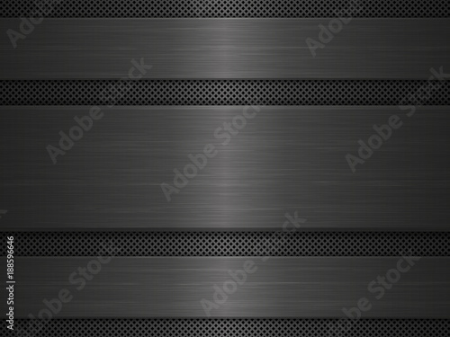 Black metal texture background. Vector illustration