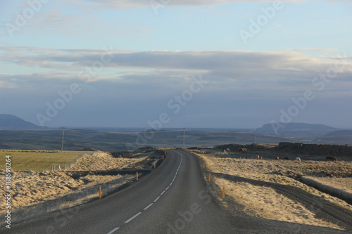 Lonely street through desert