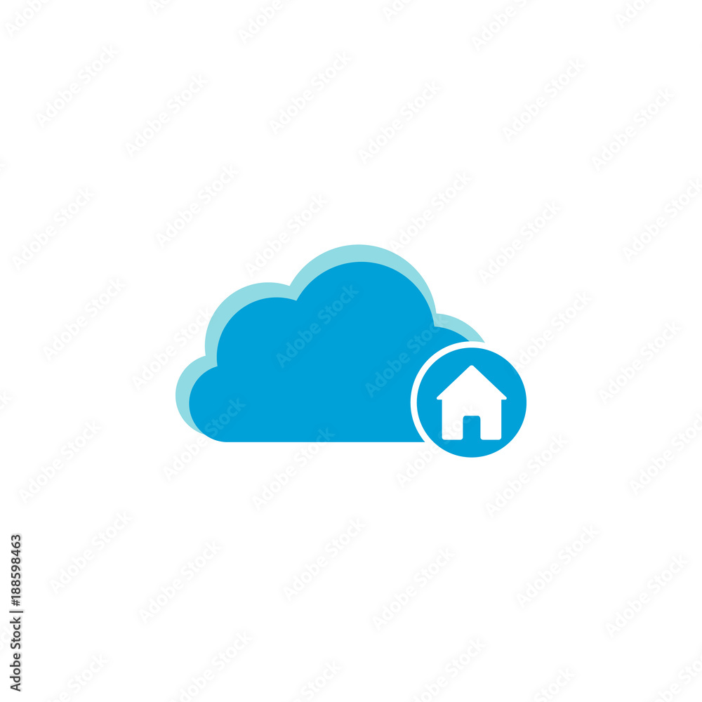 Cloud computing icon, home icon Cloud computing icon, home icon