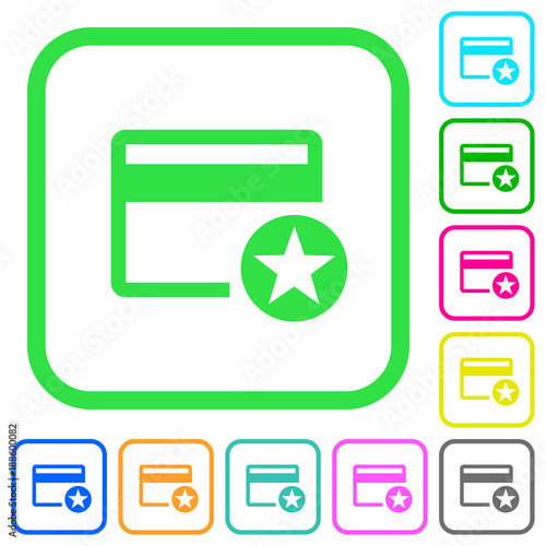 Primary credit card vivid colored flat icons