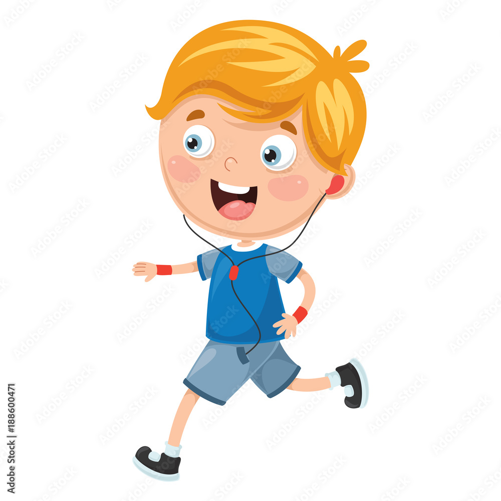 Vector Illustration Of Kid Running Vector Illustration Of Kid Running