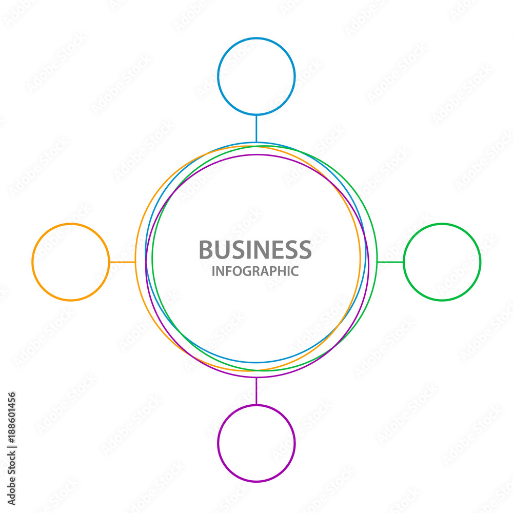Abstract Business infographics. Timeline with 4 steps, circles, rings. Vector illustration circle infographic element. Abstract Business infographics. Timeline with 4 steps, circles, rings. Vector illustration circle infographic element.