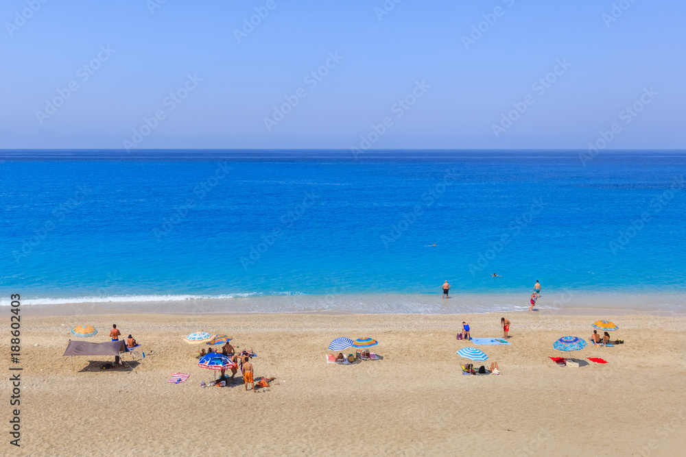 Milos beach on Lefkada island, Greece Milos beach on Lefkada island, Greece