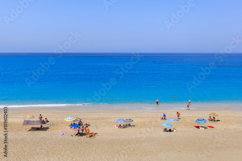 Milos beach on Lefkada island, Greece © porojnicu