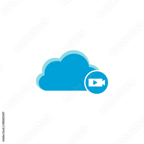 Cloud computing icon, movie icon