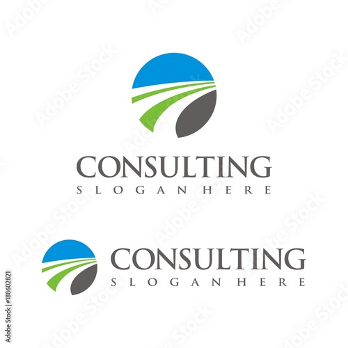 Abstract road, way, river shape logo design template vector ilustration